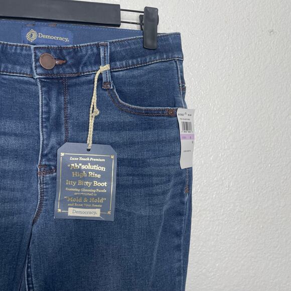 Democracy Womens Jeans Size 6 High Rise Itty Bitty Boot Dark Wash Denim - Picture 11 of 13